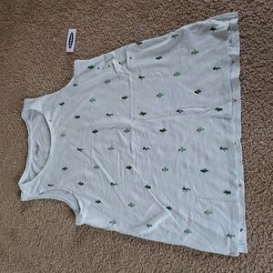Old Navy M sleeveless everywear tank top mint cactus print